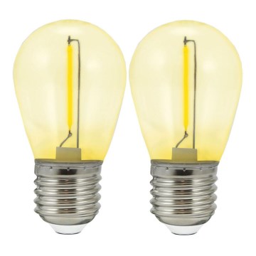 RINKINYS 2x LED Lemputė PARTY E27/0,3W/36V geltona