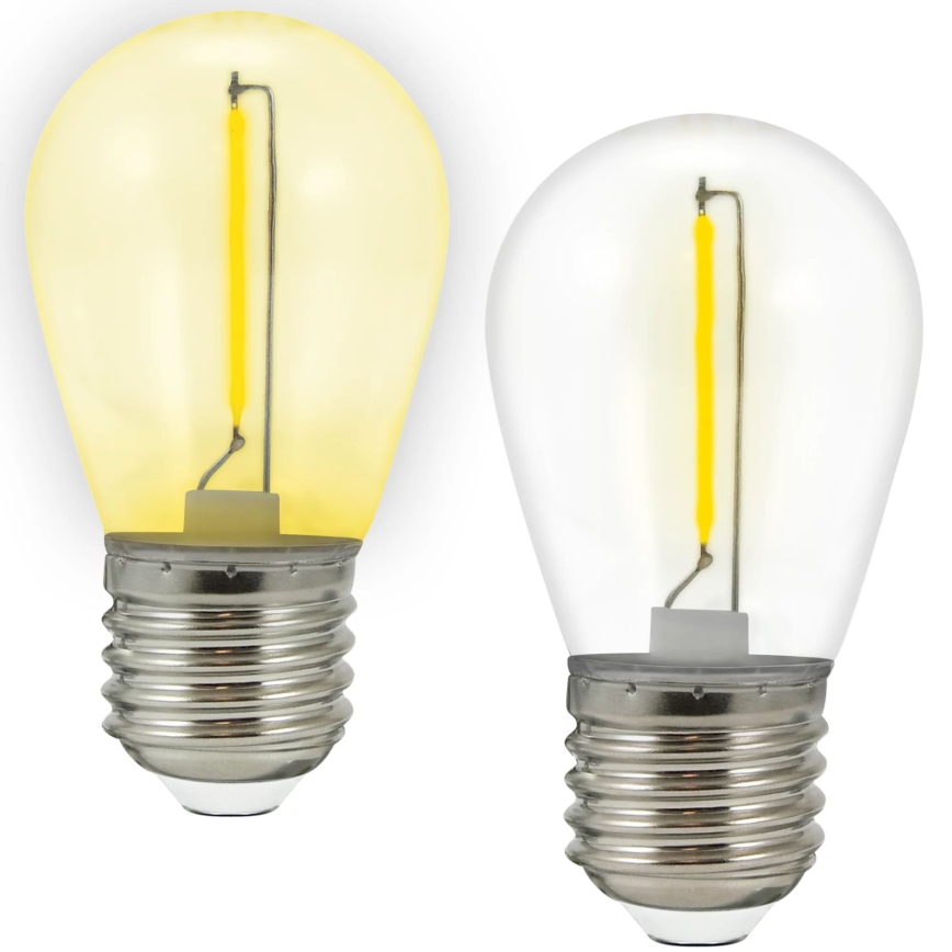 RINKINYS 2x LED Lemputė PARTY E27/0,3W/36V geltona