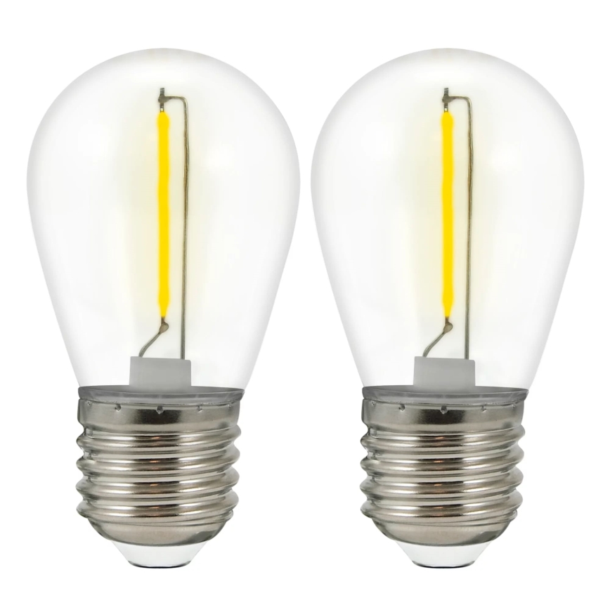 RINKINYS 2x LED Lemputė PARTY E27/0,3W/36V geltona