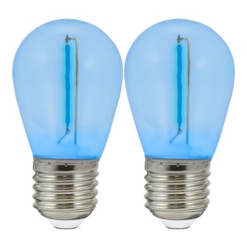 RINKINYS 2x LED Lemputė PARTY E27/0,3W/36V mėlyna