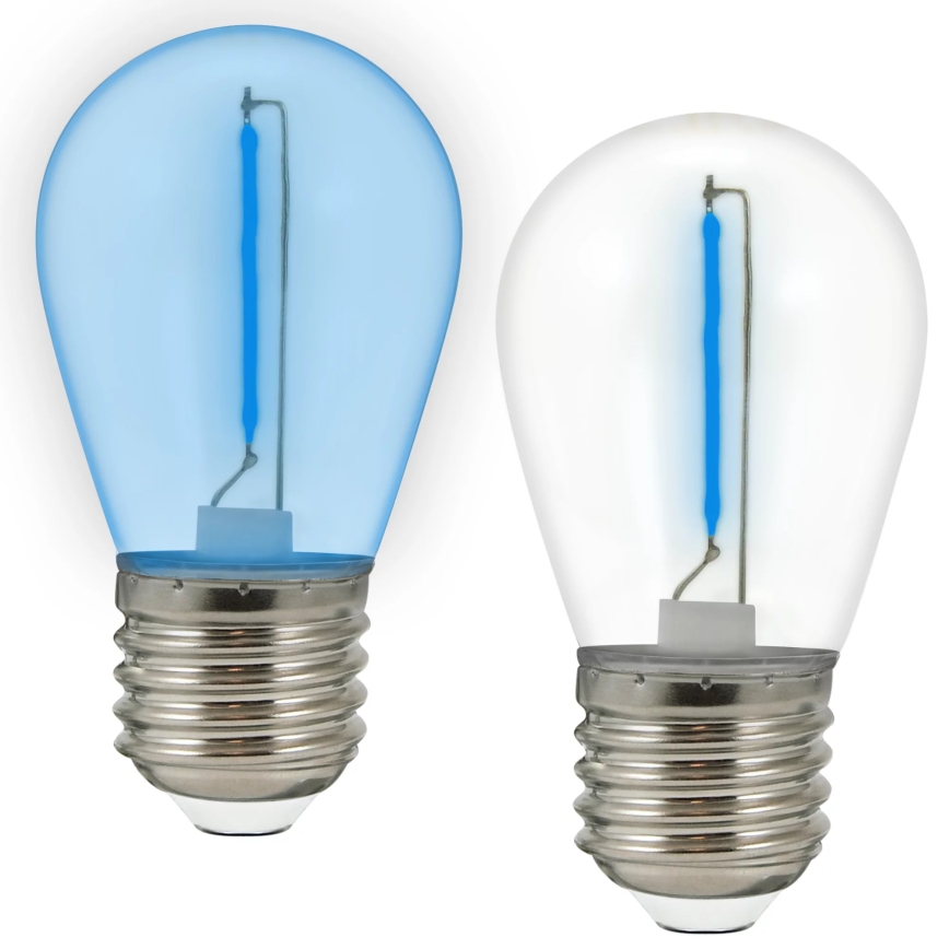 RINKINYS 2x LED Lemputė PARTY E27/0,3W/36V mėlyna