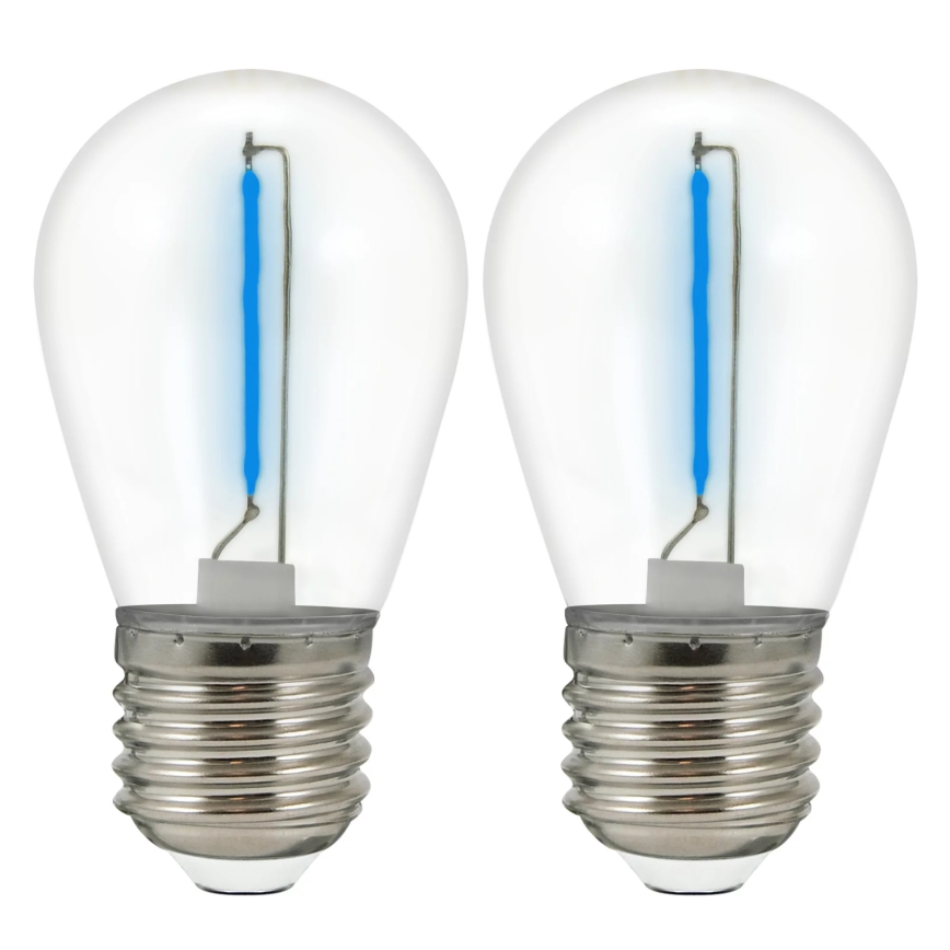 RINKINYS 2x LED Lemputė PARTY E27/0,3W/36V mėlyna