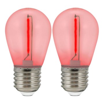 RINKINYS 2x LED Lemputė PARTY E27/0,3W/36V raudona