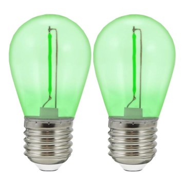 RINKINYS 2x LED Lemputė PARTY E27/0,3W/36V žalia
