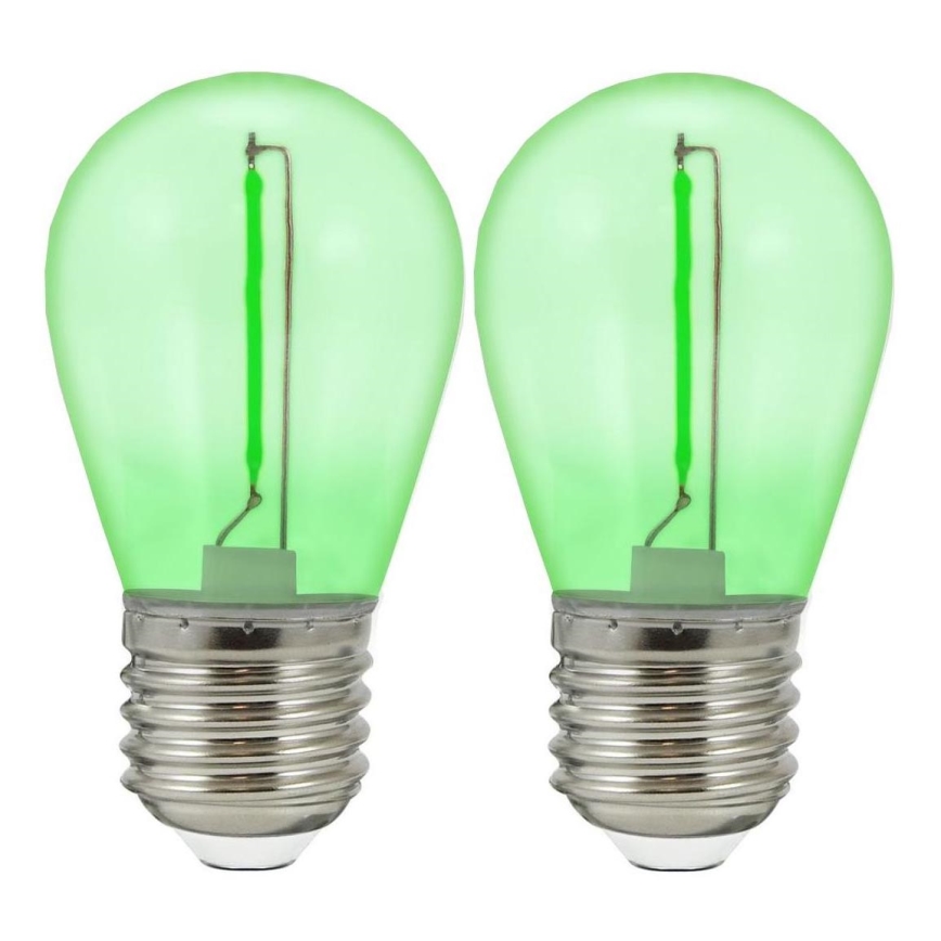 RINKINYS 2x LED Lemputė PARTY E27/0,3W/36V žalia