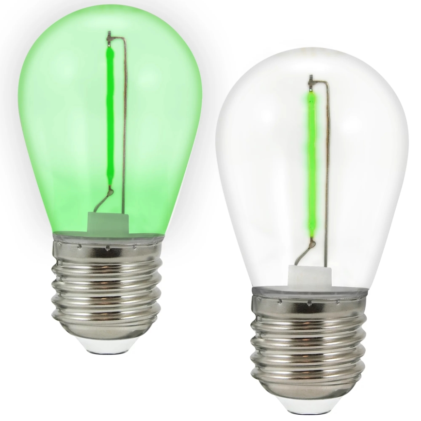 RINKINYS 2x LED Lemputė PARTY E27/0,3W/36V žalia