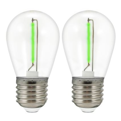 RINKINYS 2x LED Lemputė PARTY E27/0,3W/36V žalia