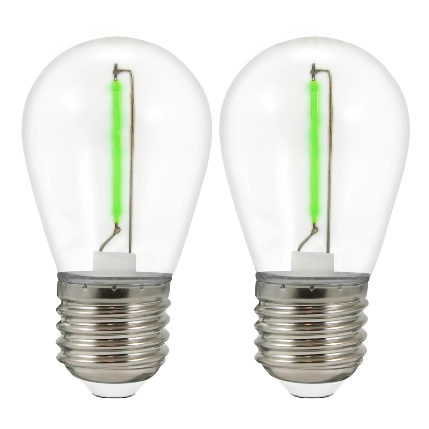 RINKINYS 2x LED Lemputė PARTY E27/0,3W/36V žalia