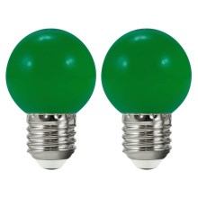 RINKINYS 2x LED Lemputė PARTY E27/0,5W/36V žalia