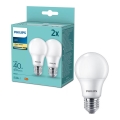 Rinkinys 2x LED lemputė Philips A60 E27/4,9W/230V 2700K