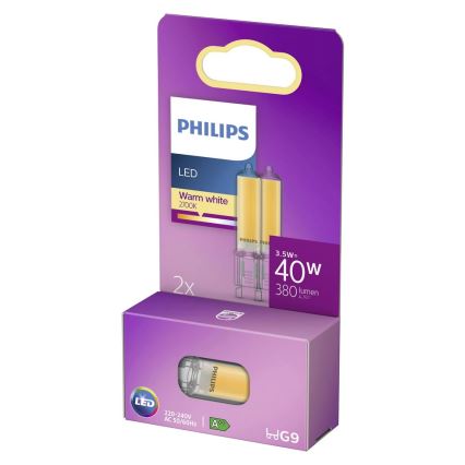 RINKINYS 2x LED Lemputė Philips G9/3,5W/230V 2700K