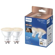 RINKINYS 2x LED Lemputė Philips SMART PAR16 GU10/4,7W/230V 2700-6500K Wi-Fi CRI 90
