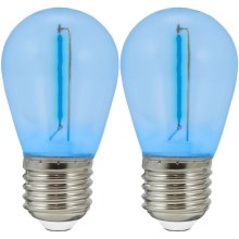 RINKINYS 2x LED Lemputės PARTY E27/0,3W/36V mėlynos