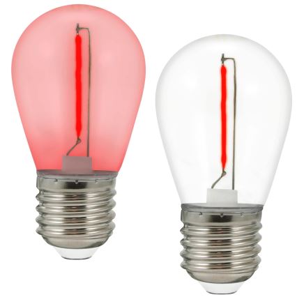 RINKINYS 2x LED Lemputės PARTY E27/0,3W/36V raudonos
