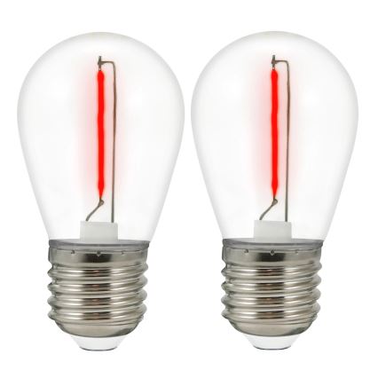 RINKINYS 2x LED Lemputės PARTY E27/0,3W/36V raudonos