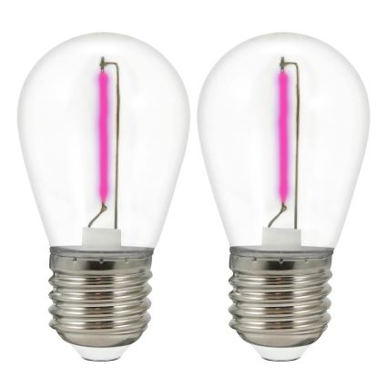 RINKINYS 2x LED Lemputės PARTY E27/0,3W/36V violetinės