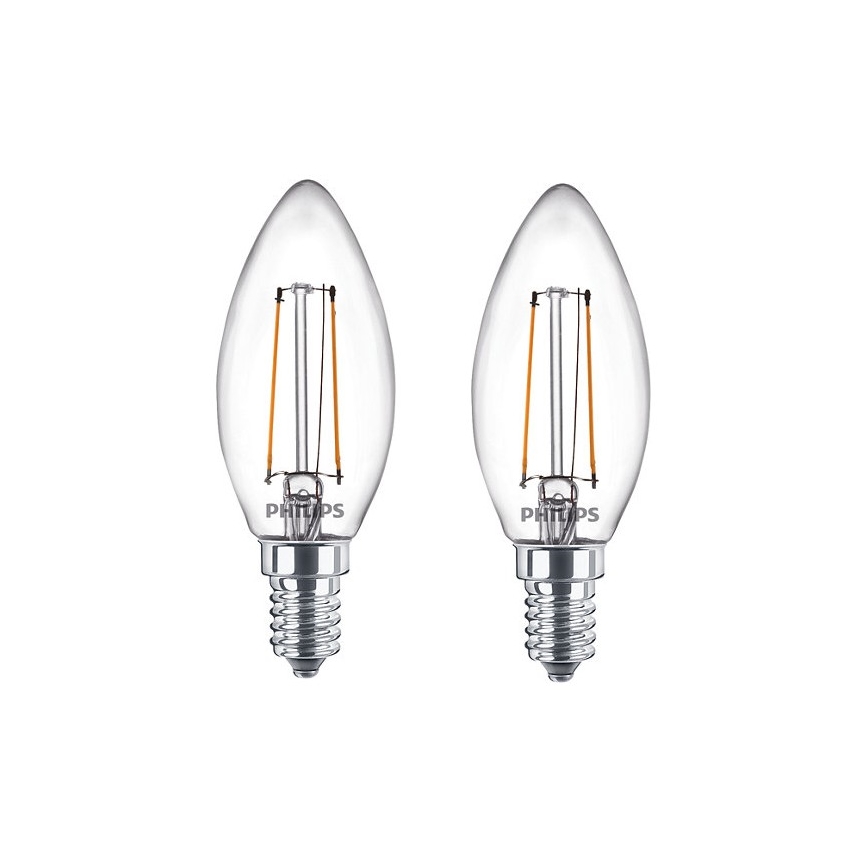 RINKINYS 2x LED Lemputės Philips B35 E14/2W/230V 2700K
