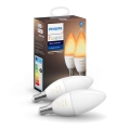 RINKINYS 2x LED Pritemdomos lemputės Philips BALTO ATSPALVIO ATMOSFERA B39 E14/4W/230V 2200K-6500K