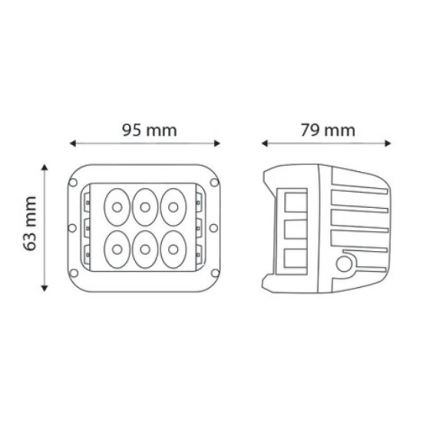 RINKINYS 2x LED Prožektoriai automobiliui CREE LED/27W/10-30V IP67