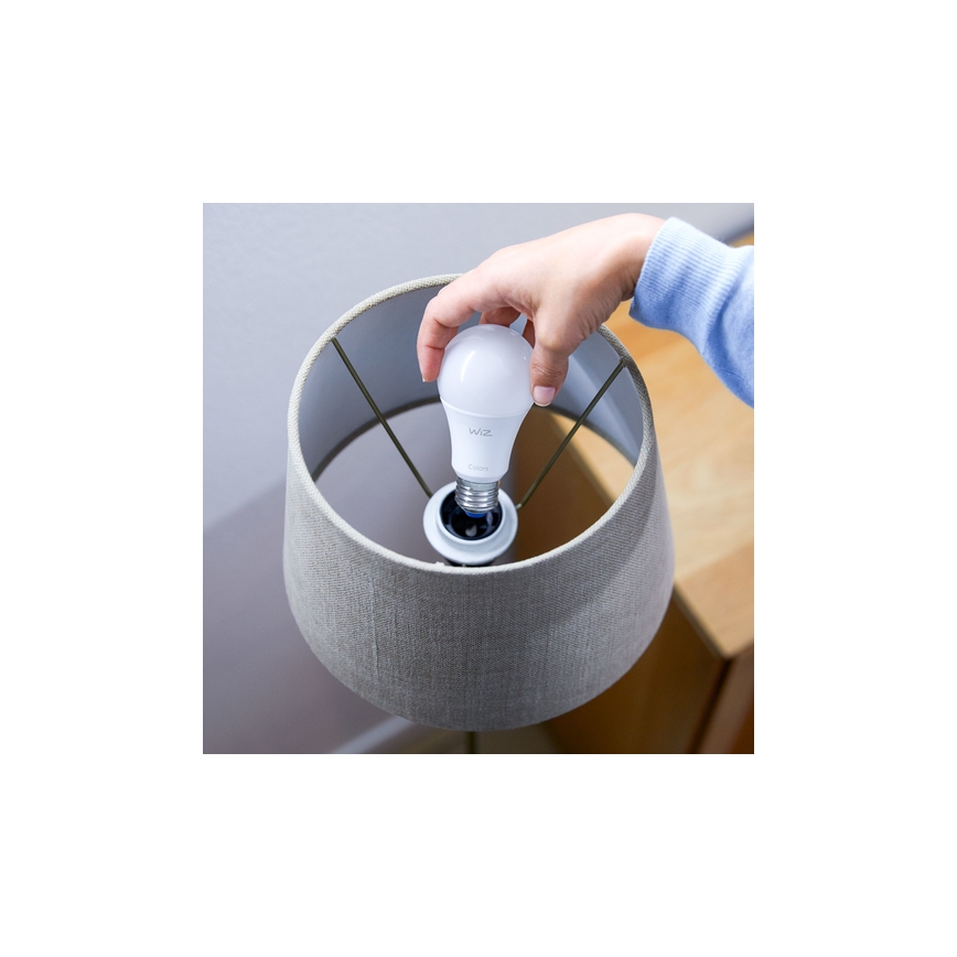 RINKINYS 2x LED Reguliuojama lemputė A60 E27/8W/230V 2700-6500K CRI 90 Wi-Fi - WiZ