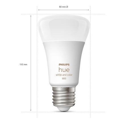 RINKINYS 2x LED Reguliuojama lemputė  Philips Hue WACA A60 E27/6,5W/230V 2000-6500K