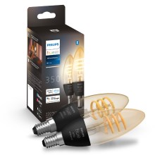 RINKINYS 2x LED Reguliuojama lemputė Philips Hue WHITE AMBIANCE E14/4,6W/230V
