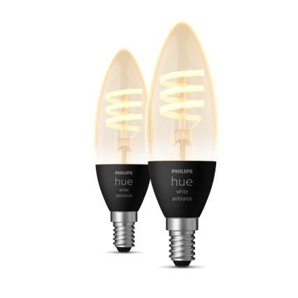 RINKINYS 2x LED Reguliuojama lemputė Philips Hue WHITE AMBIANCE E14/4,6W/230V