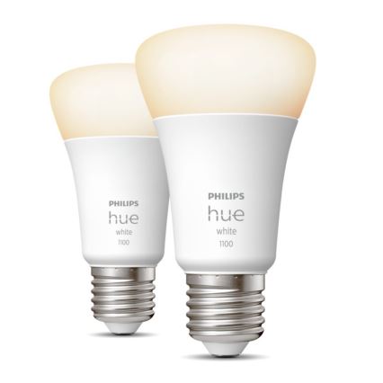 RINKINYS 2x LED Reguliuojama lemputė Philips Hue WHITE E27/9,5W/230V 2700K