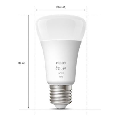 RINKINYS 2x LED Reguliuojama lemputė Philips Hue WHITE E27/9,5W/230V 2700K