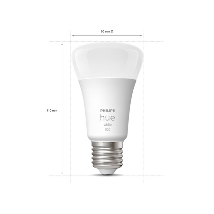 RINKINYS 2x LED Reguliuojama lemputė Philips Hue WHITE E27/9,5W/230V 2700K