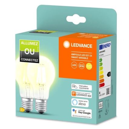 RINKINYS 2x LED Reguliuojama lemputė SMART+ A60 E27/6W/230V 2700K  - Ledvance