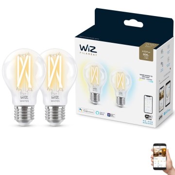 RINKINYS 2x LED Reguliuojama lemputė VINTAGE FILAMENT A60 E27/6,7W/230V Wi-Fi - WiZ