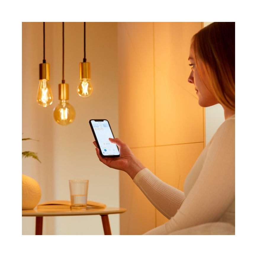 RINKINYS 2x LED Reguliuojama lemputė VINTAGE FILAMENT ST64 E27/6,7W/230V 2000-5000K Wi-Fi - WiZ
