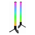RINKINYS 2x LED RGBIC reguliuojama stalinė lempa LED/5W/5V juoda + nuotolinis valdymas