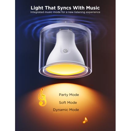 Komplektas 2x LED RGBWW pritemdomos lemputės MATTER GU10/4,8W/230V 2700-6500K Wi-Fi - Govee