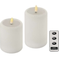 RINKINYS: 2x LED žvakės (maitinamos 4xAA) + nuotolinis valdymas