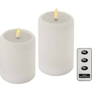 RINKINYS: 2x LED žvakės (maitinamos 4xAA) + nuotolinis valdymas