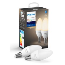 RINKINYS 2x Pritemdomos LED elektros lemputės Philips Hue WHITE E14/5,5W/230V