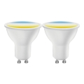 RINKINYS 2x reguliuojamos LED lemputės MESH Smart GU10/6,5W/230V 2700-6500K + nuotolinio valdymo pultas - Aigostar