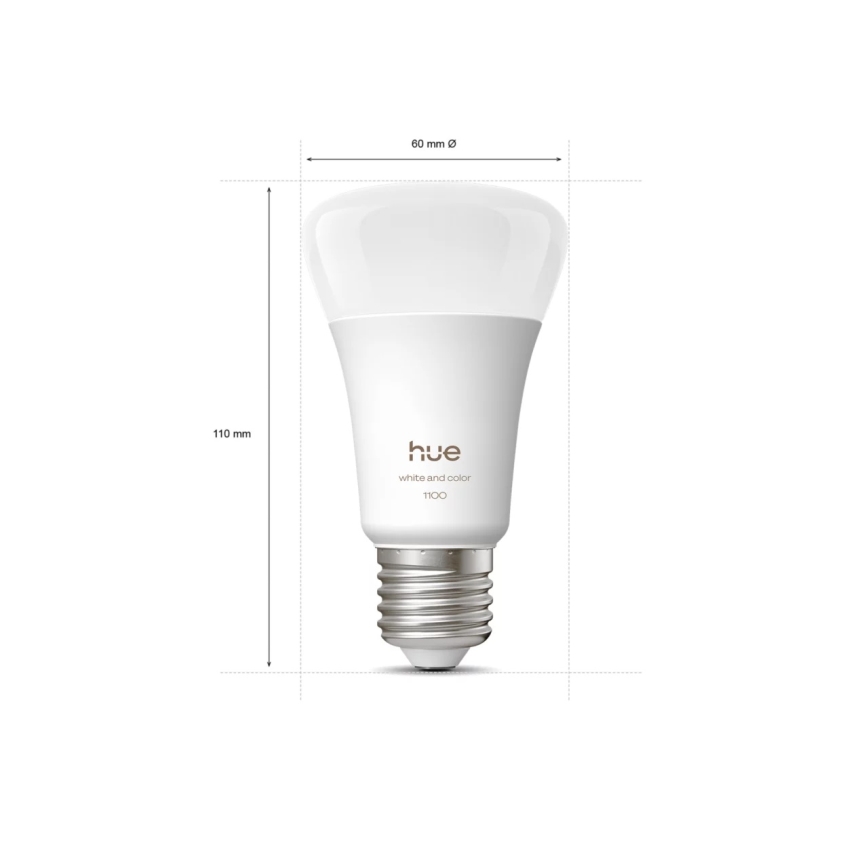 Komplektas (2 vnt.) dimeriuojamų Philips Hue WHITE AND COLOR AMBIANCE LED lempučių E27/8,1W/230V 1000-20000K