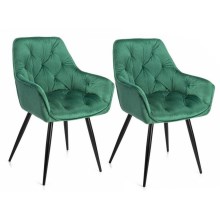 RINKINYS 2x Valgomojo kėdė HANA žalia