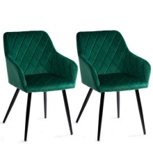 RINKINYS 2x Valgomojo kėdė RICO žalia