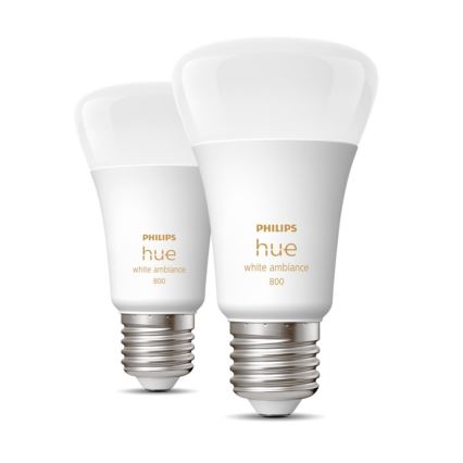 RINKINYS 2xLED Reguliuojama lemputė Philips Hue WHITE AMBIANCE E27/6W/230V 2200-6500K