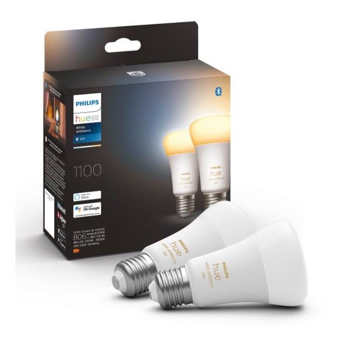 RINKINYS 2xLED Reguliuojama lemputė Philips Hue WHITE AMBIANCE E27/8W/230V 2200-6500K