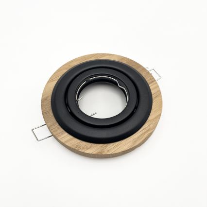 Rinkinys 3 vnt. įleidžiamų šviestuvų TOBBY 1xGU10/20W/230V, skersmuo 11,5 cm, ąžuolas/juoda