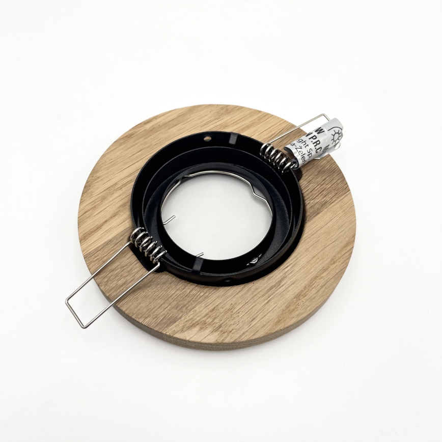 Rinkinys 3 vnt. įleidžiamų šviestuvų TOBBY 1xGU10/20W/230V, skersmuo 11,5 cm, ąžuolas/juoda