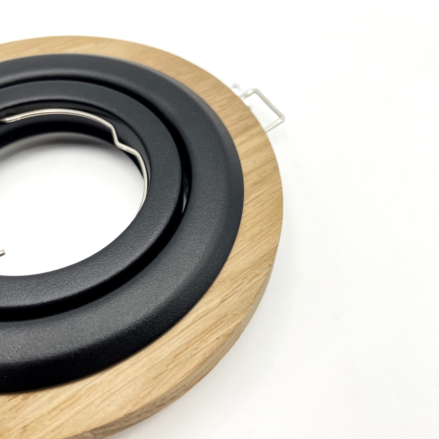 Rinkinys 3 vnt. įleidžiamų šviestuvų TOBBY 1xGU10/20W/230V, skersmuo 11,5 cm, ąžuolas/juoda