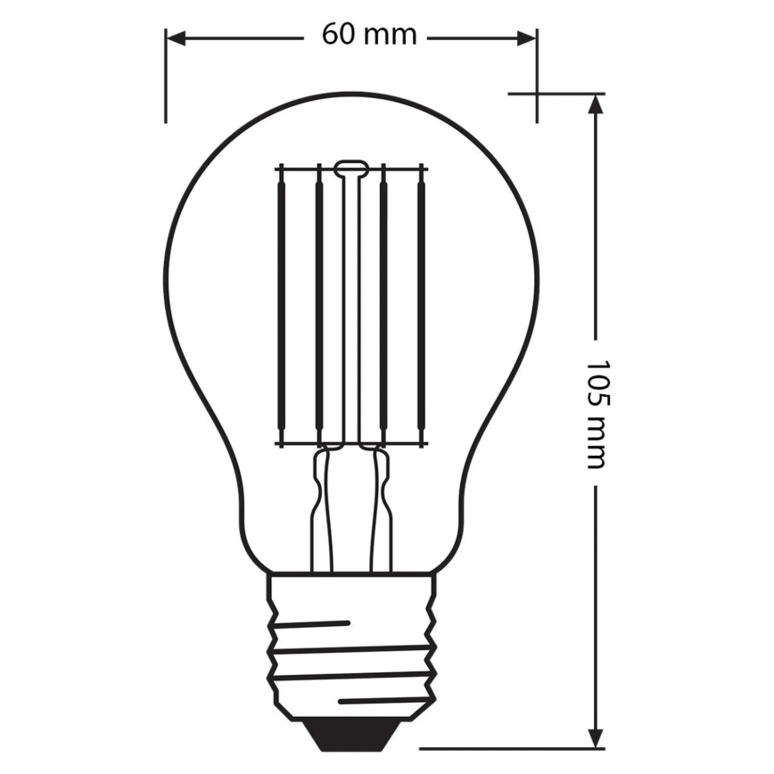 Rinkinys 3 vnt. LED lemputė BASE CLASSIC FILAMENT A60 E27/11W/230V 4000K - Osram
