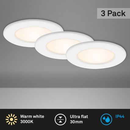 Rinkinys 3 vnt. LED vonios įleidžiamų šviestuvų LED/6W/230V 3000K IP44, baltos spalvos
