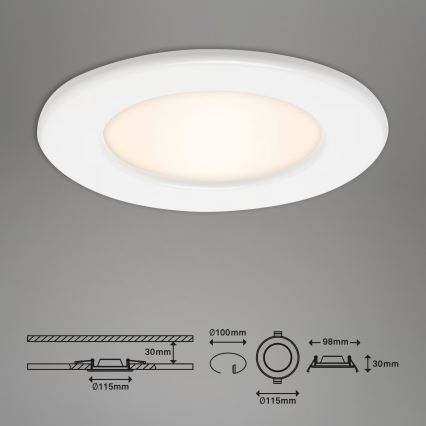 Rinkinys 3 vnt. LED vonios įleidžiamų šviestuvų LED/6W/230V 3000K IP44, baltos spalvos